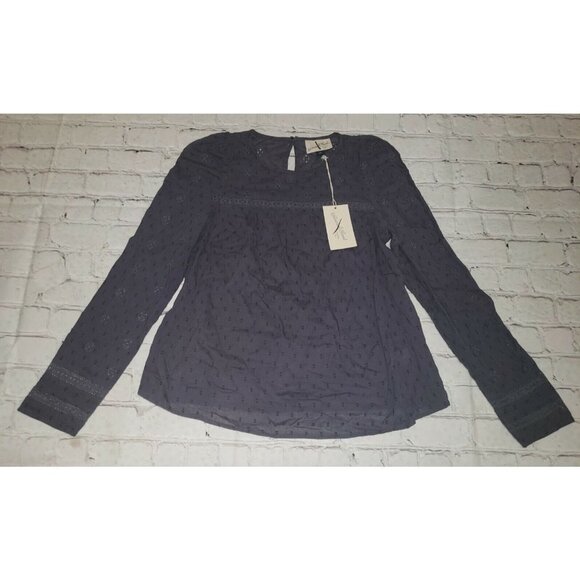 WOMEN'S Puff Long Sleeve Eyelet Top - Universal Thread Gray XS - Picture 1 of 6